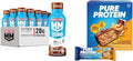 Muscle Milk Zero Protein Shake Chocolate 20g Protein Zero Sugar 100 Calorie 12 Pack and Pure Protein Chocolate Peanut Butter Bars 20g Protein Gluten Free 1.76oz 12 Count