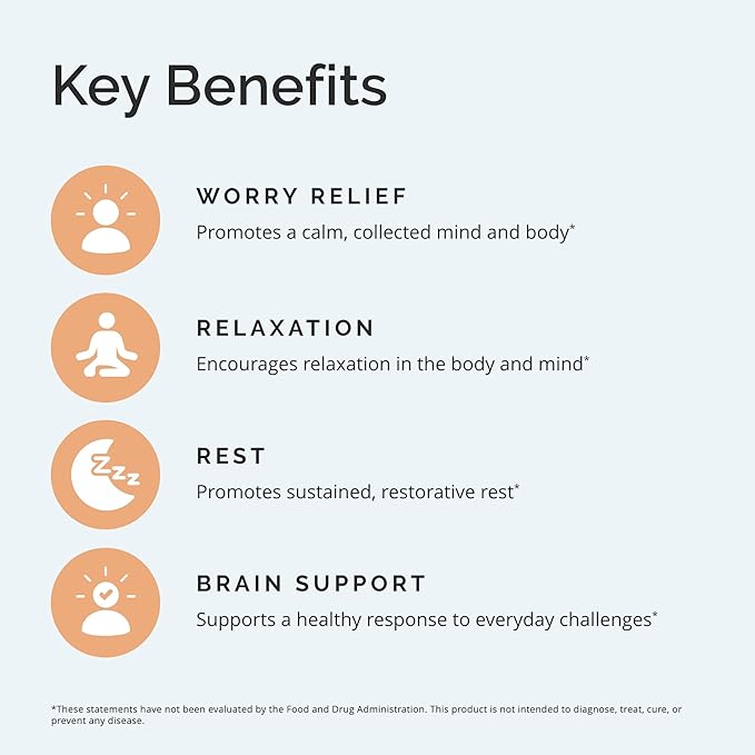 BRAINMD Dr Amen Calm My Brain - 90 Vegan Capsules - Fast-Acting Formula with Magnesium Ashwagandha &amp L-Theanine - 30 Servings