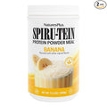 NaturesPlus SPIRU-TEIN Banana - 2.4 lb Pack of 2 - Plant-Based Protein Shake - Non-GMO Vegetarian Gluten Free - 32 Total Servings