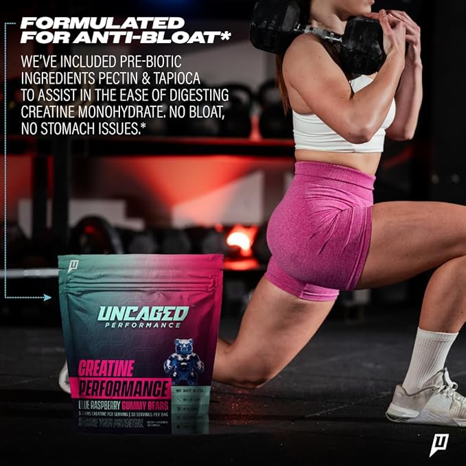 Creatine Gummies Variety Pack – Strawberry &amp Blue Raspberry 5g Creatine Per Serving 240 Gummies Total Fast Absorbing - Supports Muscle Growth &amp Strength Support for Men &amp Women