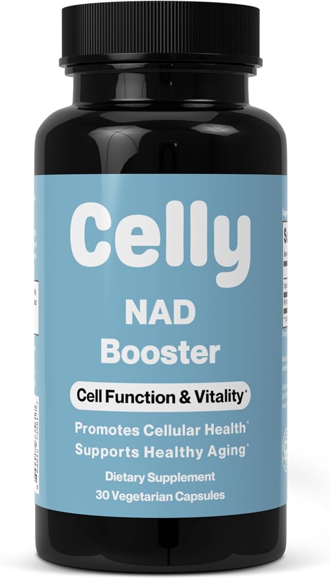 Celly NAD Booster | Longevity Supplement for Healthy Aging with NR (Nicotinamide Riboside) and Nicotinamide | Promotes Cell Function &amp Vitality | Non-GMO &amp 3rd Party Tested