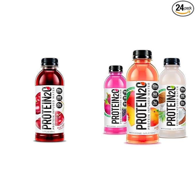 Protein2o Whey Protein Isolate Infused Water Variety Pack (16.9 oz Bottles)
