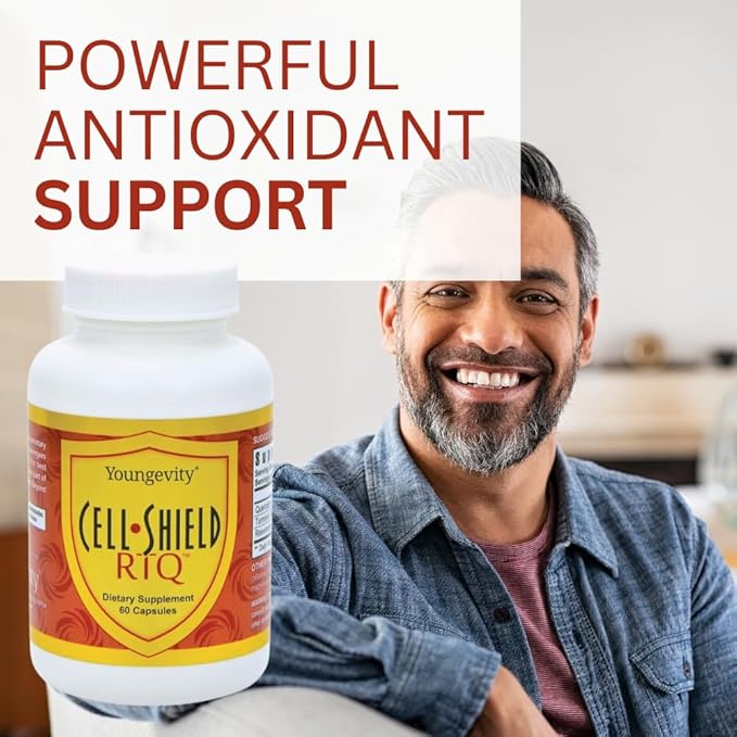 Youngevity Cell Shield RTQ™ - Turmeric Curcumin (95% Circuminoids) Quercetin Japanese Knotweed - Highly Bioavailable Antioxidant Blend - 60 Capsules