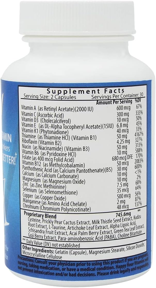 Bottle - Multivitamin Formulated for Better Mornings – Live &amp Feel Better with Milk Thistle Prickly Pear Cactus B &amp C Vitamins &amp More- 30 Servings