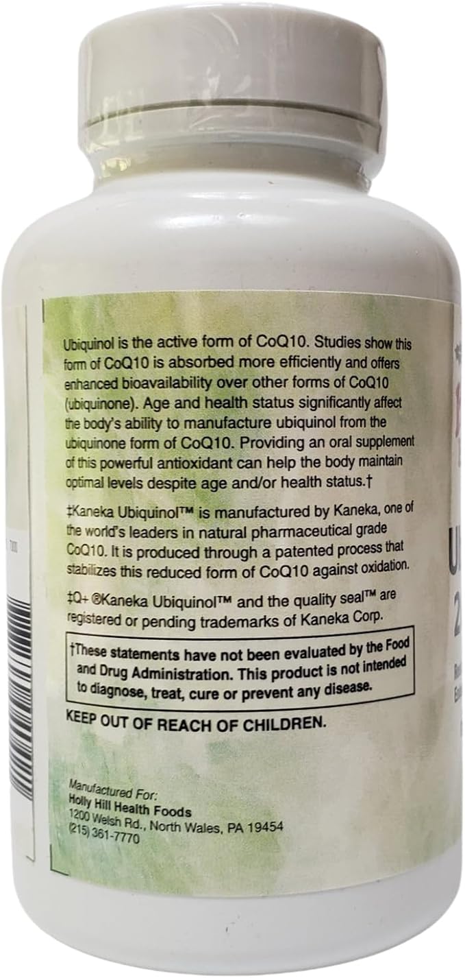 Holly Hill Health Foods Ubiquinol CoQH 200 mg 60 Softgels