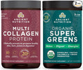 Ancient Nutrition Multi Collagen Protein Powder Unflavored 24 Servings + Supergreens Powder Greens Flavor 25 Servings