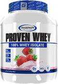 Gaspari Nutrition Proven Whey 100% Hydrolyzed Whey Isolate High Protein Lactose Free Low Carbohydrate and Low Sugar (4lb Strawberries &amp Cream)