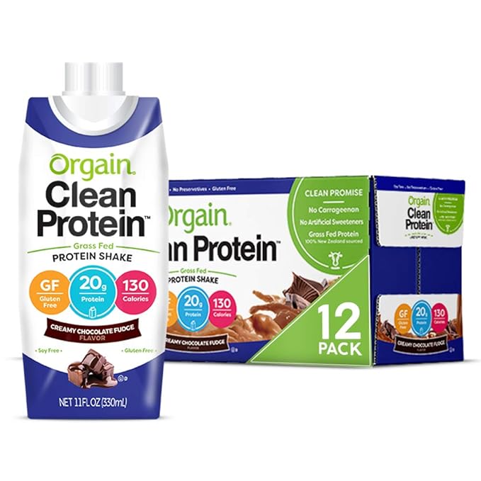 Orgain Organic &amp Clean Protein Shakes Creamy Chocolate (12 Pack)