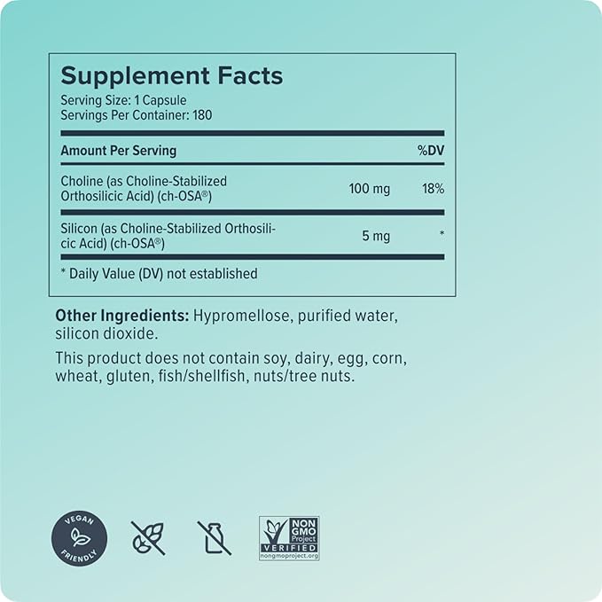 Biosil Collagen Booster Supplement - 180 Liquid Capsules Pack of 2 - Patented ch-OSA Activator for Skin Hair Nails &amp Joints - Supports Natural Production - 180-Day Supply