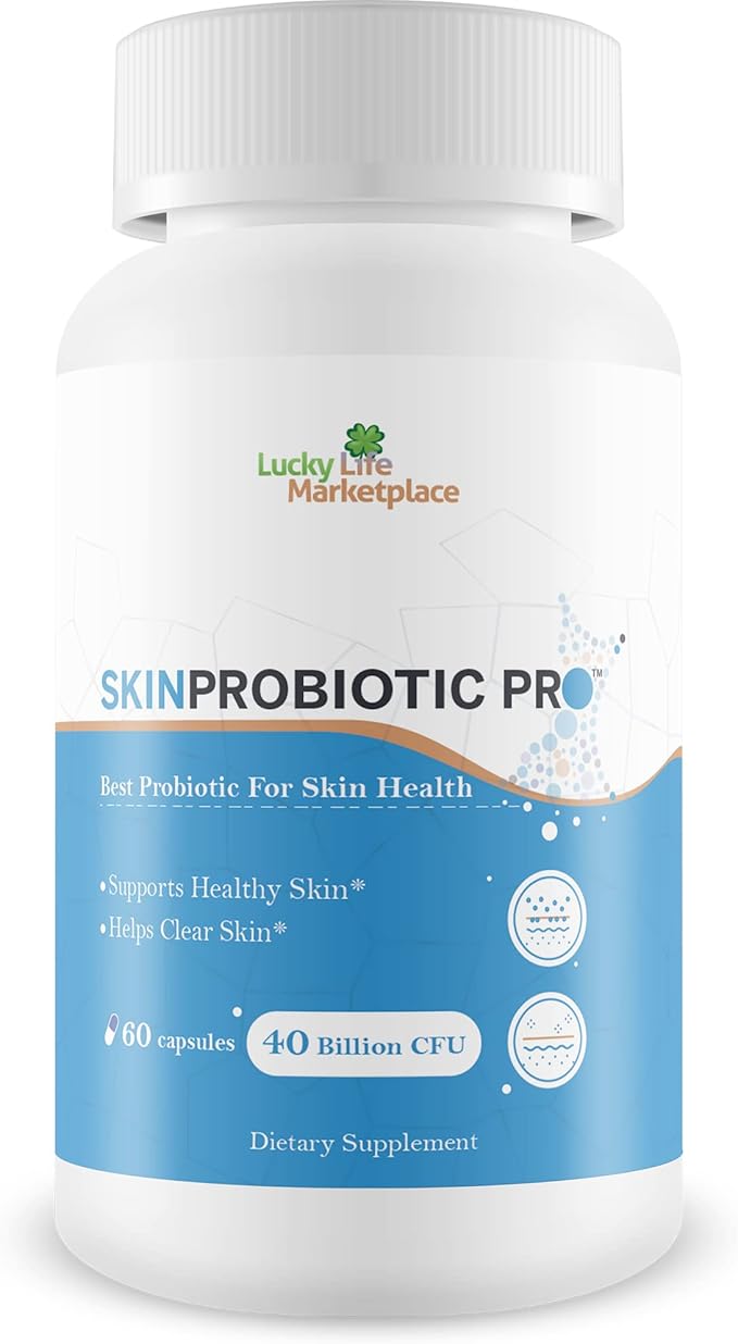 Skin Probiotic Pro - Support Healthy Skin from the Inside Out with a Probiotic Skin Health Support - Help Support Decreased Blemishes Pimples Redness - Probiotics for Hydrated &amp Healthy Looking