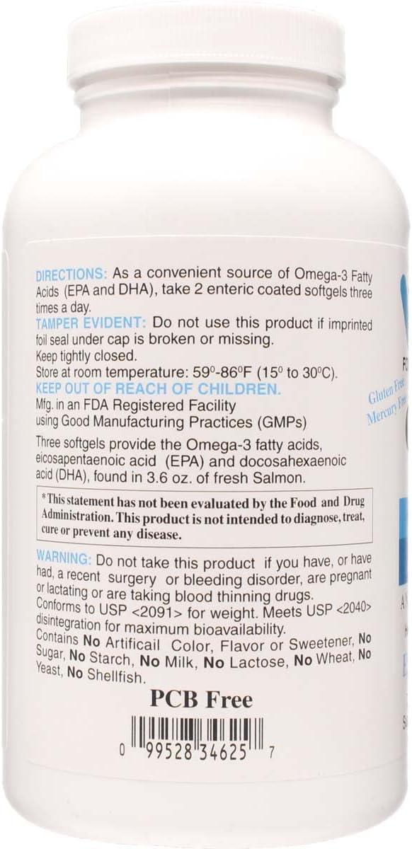 Omega-3 Marine Lipid Concentrate A Natural Source of Omega-3 Fatty Acids - 250 Softgels #3463