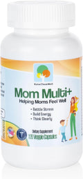 Raise Them Well Mom Multi+ Daily Multivitamin for Women with Active Folate Adaptogens &amp Bacopa Energy Stress &amp Cognitive Support 120 Veggie Capsules