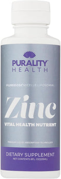 Liposomal Zinc Purality Health15mg of Zinc per Serving Liquid Zinc Blueberry Flavor Vegan Gluten-Free 15 Day Supply