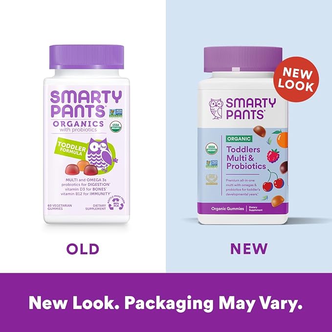 SmartyPants Organic Kids Multivitamin Gummies: Probiotics &amp Organic Toddler Multivitamin Gummies: Probiotics