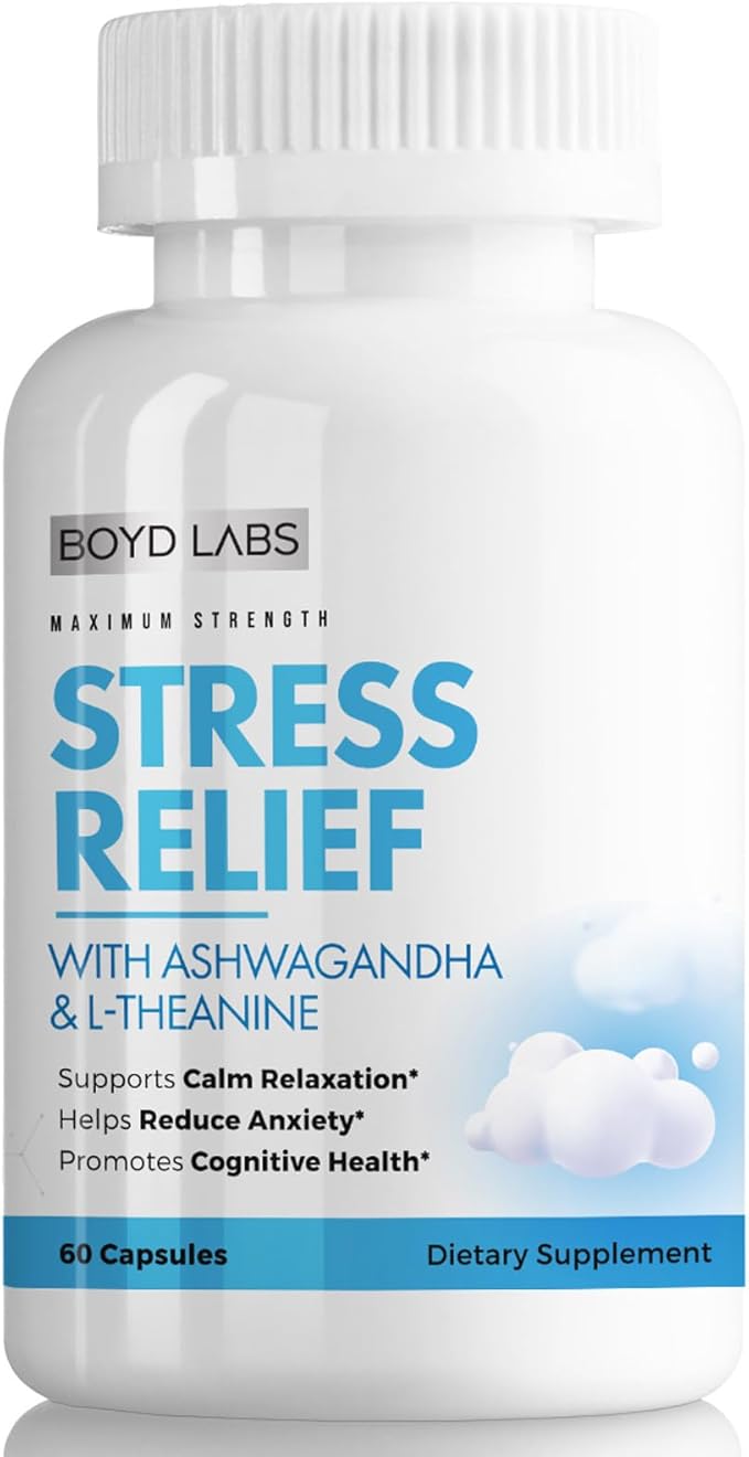 Stress Relief with Ashwagandha and L-Theanine 60 Count