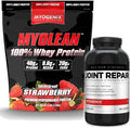 Myogenix Joint &amp Tissue Supplement &amp Myolean Strawberry Whey Protein – Recovery &amp Performance Bundle – UC-II Collagen MSM and 40g High-Protein Whey for Muscle &amp Joint Support
