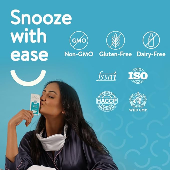 Happy Cultures Sleep Tight Melatonin 5Mg with Probiotics Bacillus Coagulans Sleep Deeper &amp Wake Up Refreshed &amp Natural Clinically Tested Helps Gas Relief Indigestion - 30 Chewmints