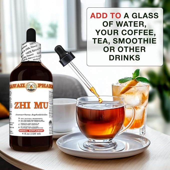 Zhi Mu (Anemarrhena Asphodeloides) Dry Root Tincture All Natural Vegan Pure Liquid Extract - 2 fl.oz