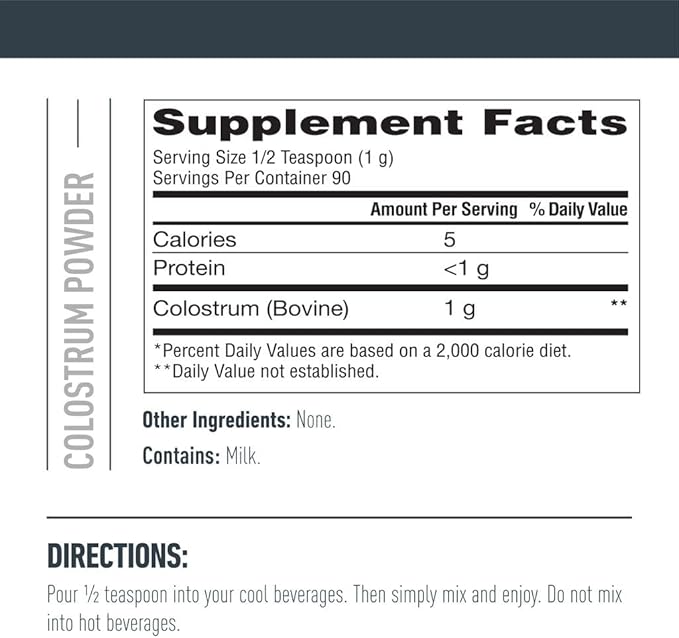 Bundle of Isopure Bovine Colostrum Supplement Powder Gently Processed 90 Servings + Isopure Unflavored Creatine Monohydrate Powder 5g Creatine Monohydrate per Scoop 100 Servings 500g