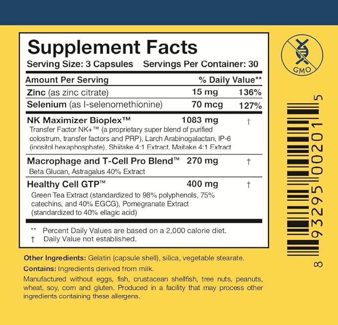 Researched Nutritionals Liposomal Glutathione (450mg) + Colostrum &amp Mushrooms Supplement for Immune Support - Enhanced Immunity Duo - Tri-Fortify Orange + Transfer Factor Multi-Immune (2 Piece Set