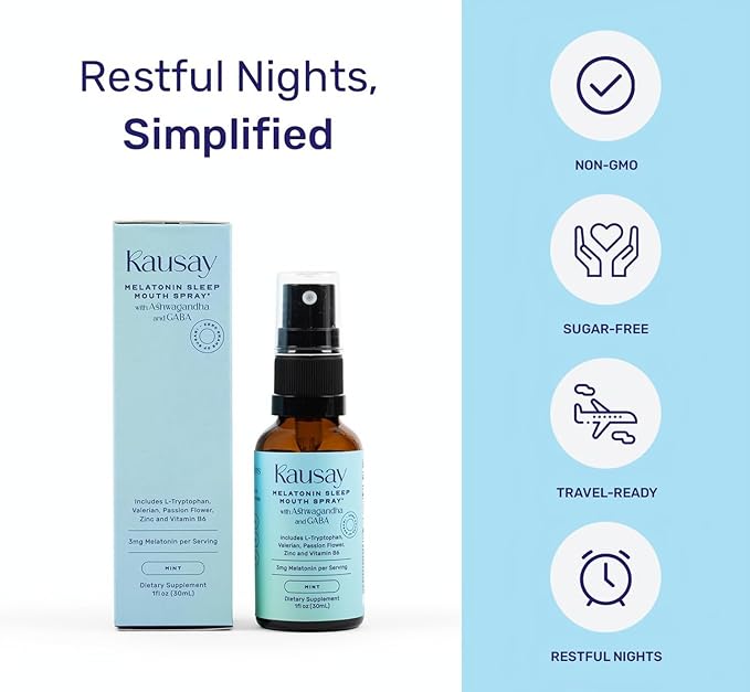 Sleep Mouth Spray | Melatonin + Botanical Blend | Alcohol- &amp Sugar-Free | Mint | 30 mL