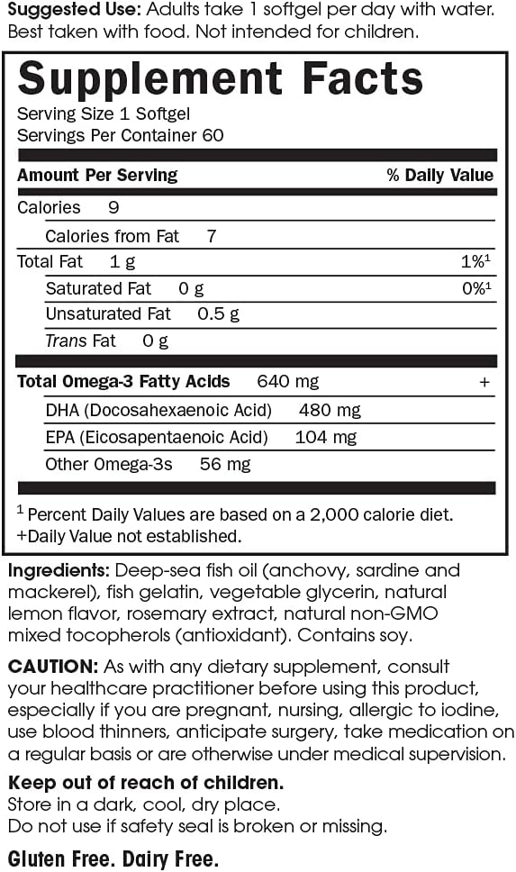Garden of Life Prenatal DHA Omega 3 Fish Oil Supplement - Minami Natural PrenatalLemon60 Softgels(Pack of 2)