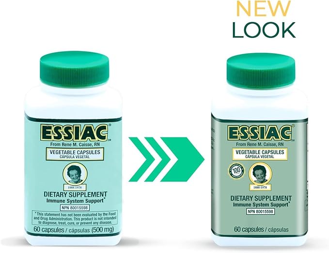 Essiac Tea All-Natural Herbal Extract Capsules – 60 Capsules | Powerful Antioxidant Blend to Help Promote Overall Health &amp Well-Being | Original Formula Since 1922 (Pack of 2)