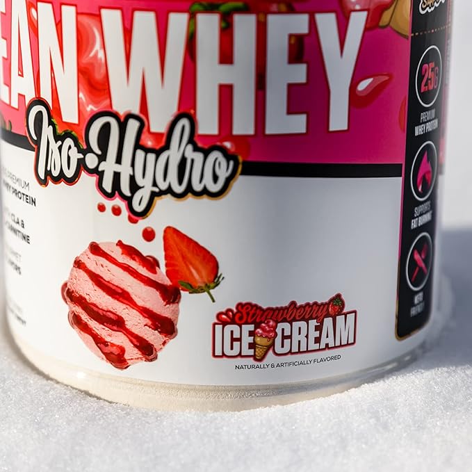 MuscleSport Lean Whey Revolution™ Protein Powder - Whey Protein Isolate - Low Calorie Low Carb Low Fat Incredible Flavors - 25g protein per scoop (2LB Strawberry)
