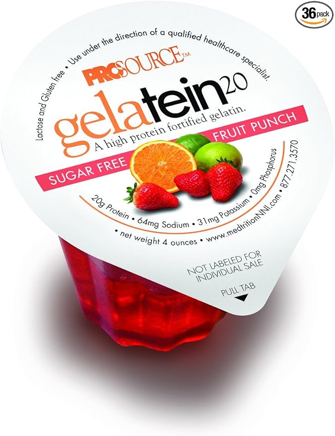 20 Suplemento proteico oral sabor a ponche de frutas 4 oz. Taza lista para usar 11693 - Caja de 36 Y