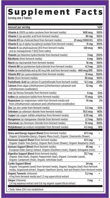 New Chapter Women's Multivitamin Every Woman Fermented with Probiotics + Iron + Vitamin D3 + B Vitamins + Organic Non-GMO Ingredients - 48 ct