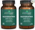 Prominent Nutrition Resveratrol Supplement Anti-Aging and Immune Support 98% Pure Trans-Resveratrol Supplement 500 mg 30 Day Supply - 2 Pack