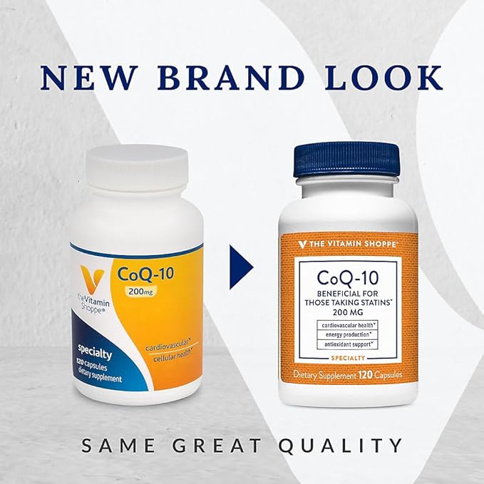 The Vitamin Shoppe CoQ-10 200mg Beneficial for Those Taking (120 Capsules)