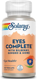 SOLARAY Eyes Complete Vision and Eye Support Supplement with Bilberry Extract Ginkgo Lutein Beta Carotene and More Lab Verified 60-Day Money Back Guarantee 30 Servings 60 VegCaps
