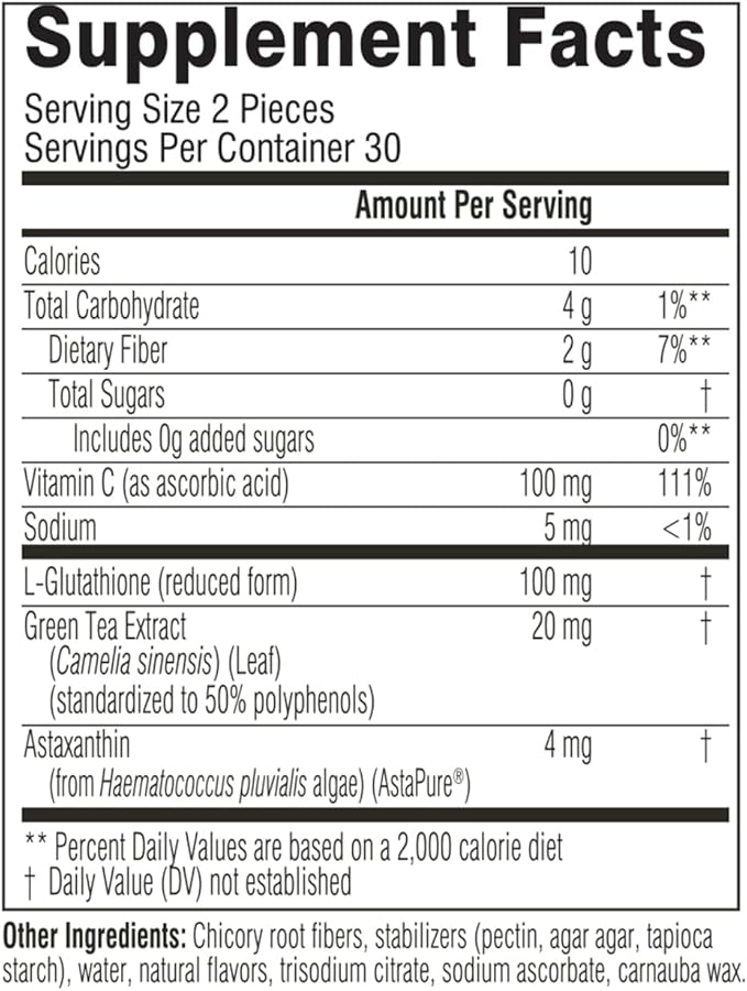Swisse Skin Defense Glam Bites – Vitamin C L-Glutathione &amp Astaxanthin – Supports Skin Elasticity Moisture &amp Defense Against Environmental Stressors – Zero Sugar Gummies for Adults – 60 Coun