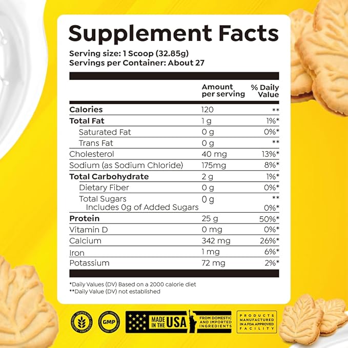 Casein + Whey Protein by HTLT | Whey &amp Casein Protein Shake Powder | Slow-Release Whey &amp Casein Protein for Sustained Energy | Casein Protein Powder for Baked Treats Maple Cookie