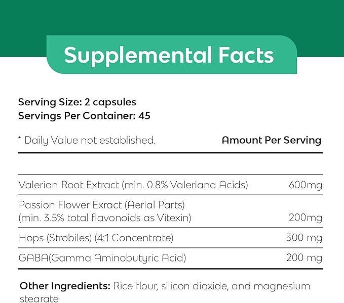 SleepBest - Night Time Herbs Sleep Support Supplement 90 Veg Capsules from