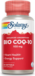SOLARAY Bio CoQ-10 100 mg | Enhanced Absorption | Vitamins A &amp E | Healthy Heart &amp Cellular Energy Support (60 CT)