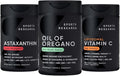 Sports Research® Antioxidant Support Pack - Oil of Oregano 9500mg + Triple Strength Astaxanthin 12mg + Liposomal Vitamin C Supplement 1000 mg