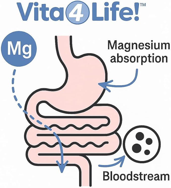 Vita4Life!® - Premium Magnesium Citrate High Absorption Capsules (240 Count)