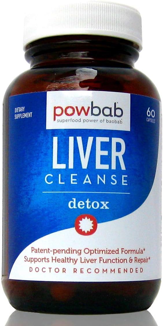 powbab Liver Cleanse Detox. #1 Patent-Pending Optimized Repair Formula. Liver Md Focus Research with Organic Baobab Beet Root Powder and Goji. Beats Milk Thistle Silymarin &amp Dandelion (60 Capsul