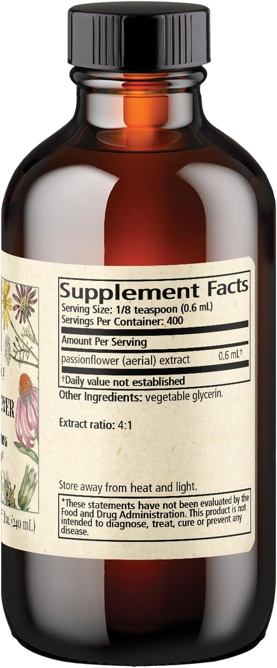Wise Woman Herbals Passionflower Botanical Syrup (Formerly Solid Extract) 4:1 Alcohol-Free Extra Strength Traditional Herbal Extract Pure Non-GMO 8 Fl Oz