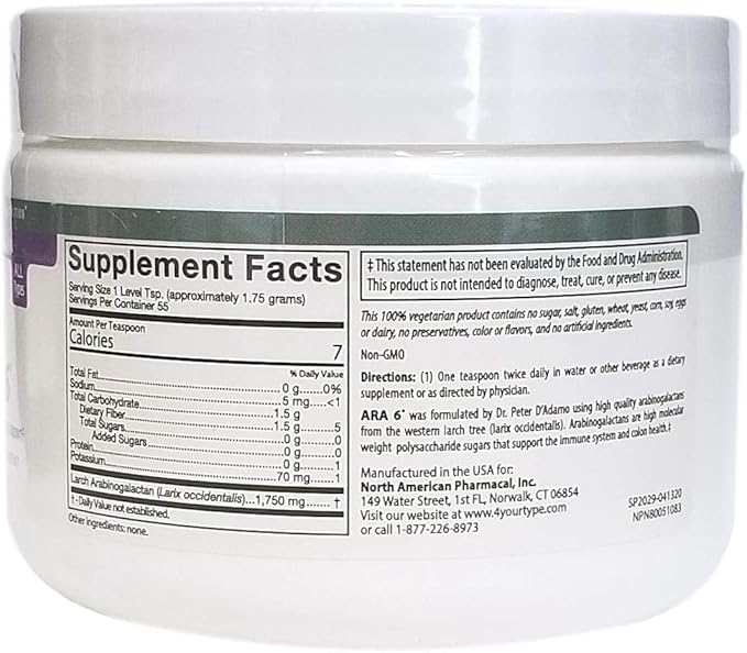 ARA 6 Soluble Fiber and Immune Support 100 Grams