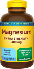 Extra Strength Magnesium 400mg | Bone Nerve &amp Muscle Support | 180 Softgels – 6 Month Supply | Gluten Free | High Potency Relaxation &amp Wellness Supplement | Nature Inspired Formula
