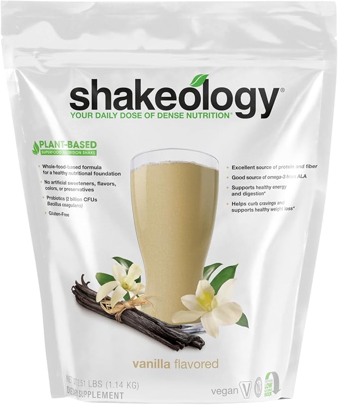 Shakeology Plant Based Protein Powder Blend – Gluten-Free Shake with Vitamins and Minerals – Helps Support Weight Loss Lean Muscle Gut Health – Vanilla 30 Servings