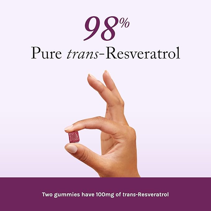 Reserveage Beauty - Resveratrol Gummies 100 mg Antioxidant Supplement for Heart Health Antioxidant Supplement Supports Healthy Aging Vegan - 1 Pack