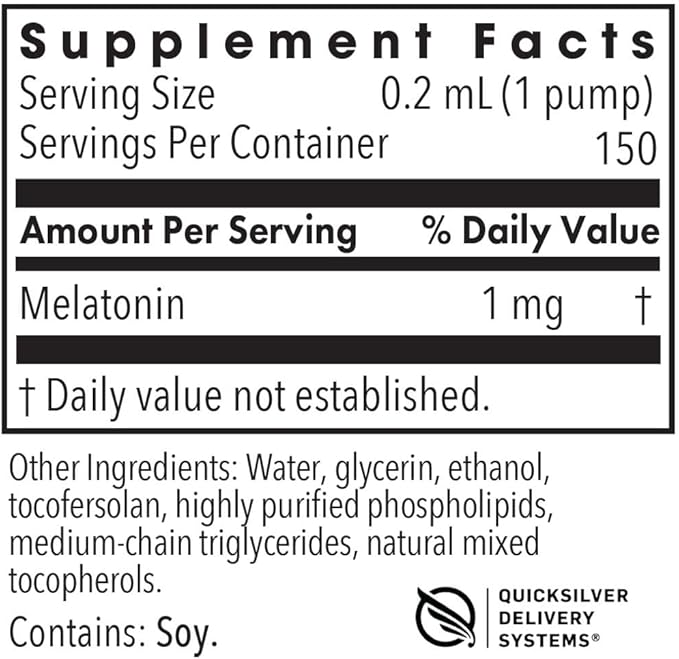 Allergy Research Group Liposomal Melatonin Supplement - Oral Sleep Spray for Adults 1mg Liquid Melatonin Pure Fast Acting Formula - 1 Fl Oz