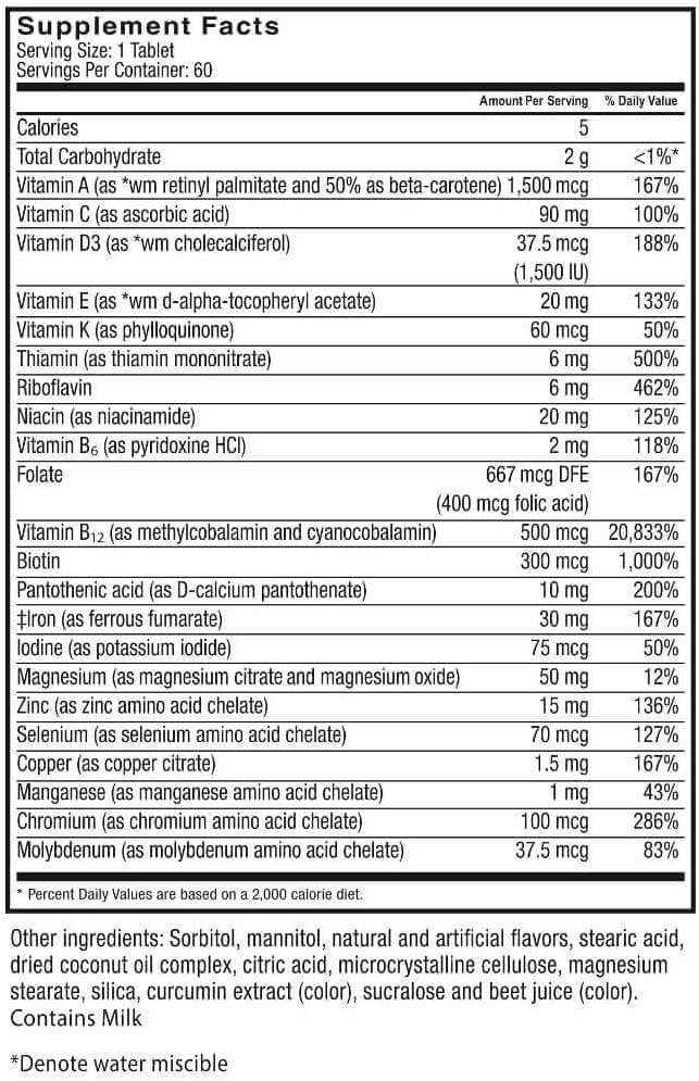 Celebrate Vitamins Multi-Complete Chewables 60mg Iron – Daily Bariatric Multivitamin for Sleeve Gastrectomy &amp Gastric Bypass Surgery Patients – Essential Vitamins &amp Minerals - Tropical (180 T