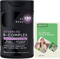 Advanced B-Complex with Methylated Folate &amp B12-3 Month-Supply - Vegan Gluten Free Non-GMO Energy - 180 Count + Exclusive Vitamin Guide