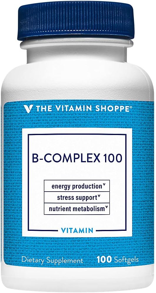 The Vitamin Shoppe Vitamin B-Complex - Energy Metabolism &amp Nervous System Support Complete B Vitamins (100 Softgels)
