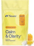 Neuro Calm &amp Clarity Mints - GABA L-Theanine Stress Supplement with Vitamin D3 - Non-Drowsy Functional Calming Mints for Mood Mental Clarity &amp Cognitive Function - Honey Lemon 90 ct